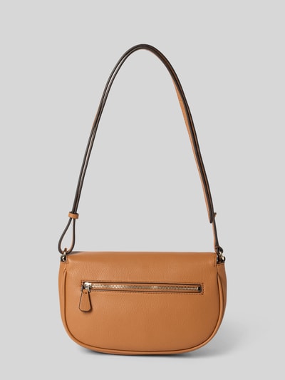 Guess Shoulder Bag in Leder-Optik mit Logo-Stitching Modell 'Calebra' Cognac 4