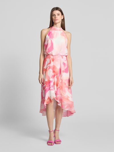 Swing Cocktailkleid mit Stehkragen Pink 4