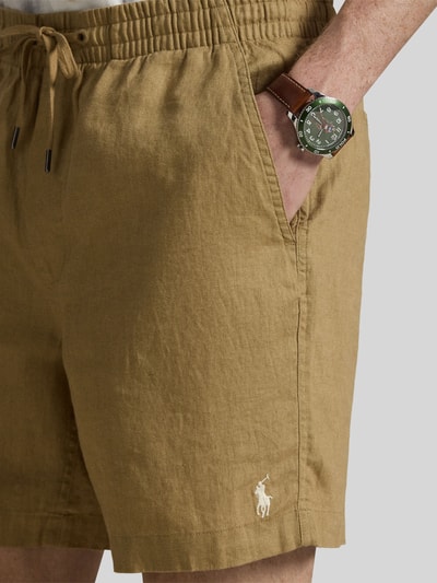Polo Ralph Lauren Leinenshorts mit Tunnelzugbund und Logo Stitching Sand 3