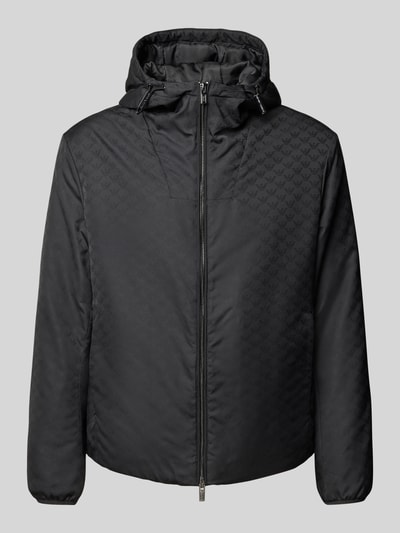 Emporio Armani Jacke mit Logo-Muster und Zweiwege-Reißverschluss Black 2