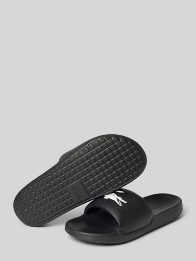 Lacoste Slides mit Label-Detail Modell 'CROCO' Black 4