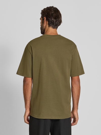 Lindbergh Oversized T-shirt met ronde hals Kaki - 5