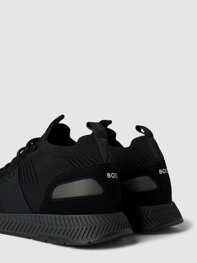 BOSS Sneaker aus Leder-Mix Modell 'Titanium' Black 2