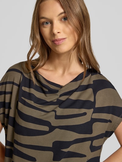 OPUS T-Shirt mit Wasserfall-Ausschnitt Modell 'Sapaya' Khaki 3