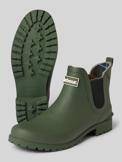 Barbour Boots mit Label-Patch Modell 'Wilton Chelsea Welly' Oliv 4