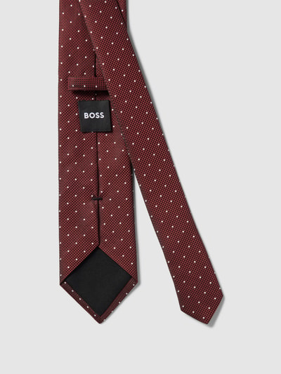 BOSS Slim Fit Krawatte aus Seide-Mix mit Allover-Muster (7,5 cm) Dunkelrot 2