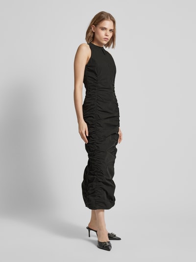 Review Midi-jurk met ritssluiting in effen design Zwart - 1