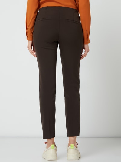 Cambio Stoffen broek met vaste persplooien, model 'Ros' Donkerbruin - 5