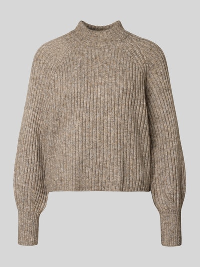 Produktfoto, Pullover mit Raglanärmeln von ONLY in unifarbener Optik, hochgeschlossen, langarm, gerippter Abschluss, strukturierte Textur