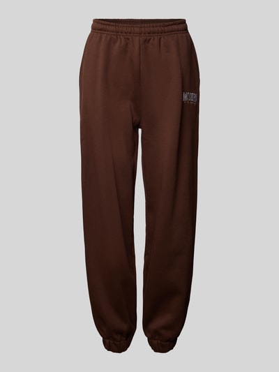 LeGer by Lena Gercke Sweatpants met elastische band, model 'Maxime' Donkerbruin - 2