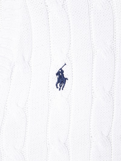 Polo Ralph Lauren Boxy Fit Pullover mit Details im Zopfstrick Weiss 2