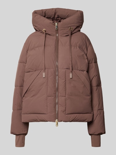 Produktfoto, Regular Fit Jacke in Stepp-Optik Modell 'Ollie' von MOS MOSH in Braun mit Kapuze und Reißverschluss, Damen Jacke