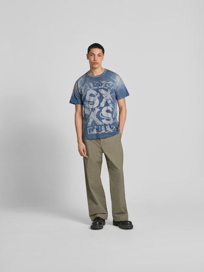Diesel T-Shirt mit geripptem Rundhalsausschnitt Blau 1