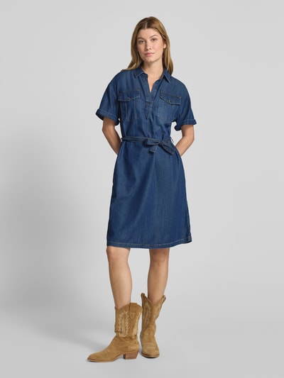 monari Sukienka jeansowa o długości do kolan z kieszeniami na piersi Jeansowy niebieski 1
