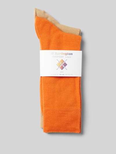 Burlington Socken mit Label-Applikation Modell 'E.day' im 2er-Pack Orange 3