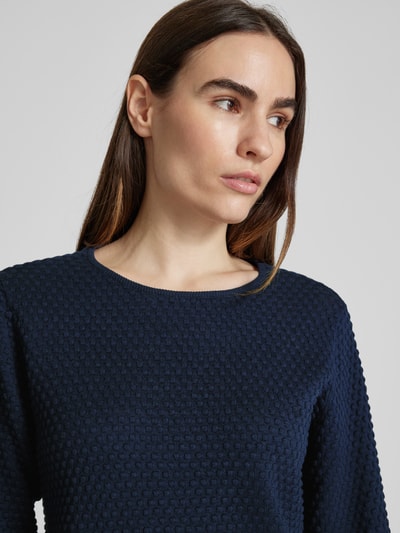 FREE/QUENT Strickpullover mit gerippten Abschlüssen Modell 'Dodo' Marine 3