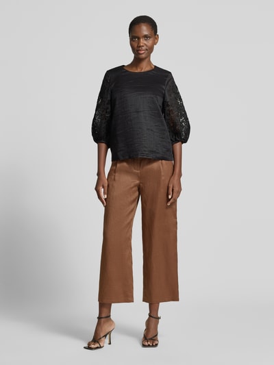 Max Mara Studio Regular Fit Bluse mit Lochspitze Modell 'ORDINE' Black 1