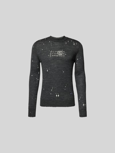 MM6 Maison Margiela Longsleeve aus reiner Schurwolle Anthrazit 2