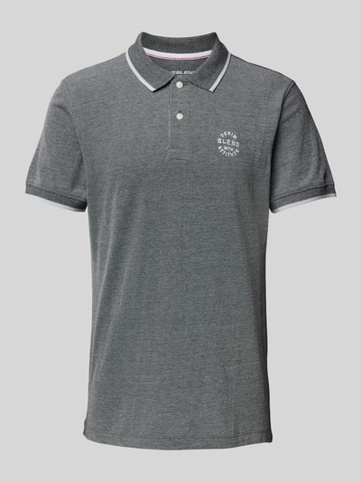 Blend Regular fit poloshirt met ribboorden, model 'NATE' Donkergrijs - 2