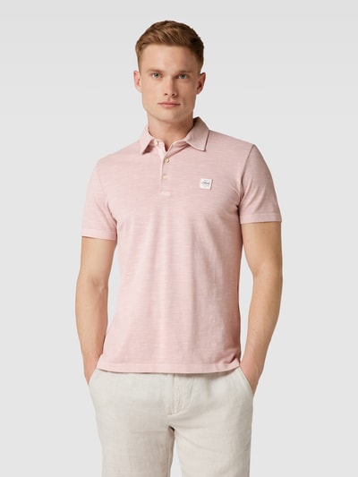 s.Oliver RED LABEL Poloshirt in gemêleerde look, model 'Washer' Lichtroze - 4