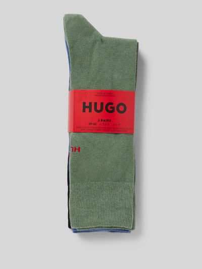 HUGO Socken mit Label-Print im 3er-Pack Gruen 3