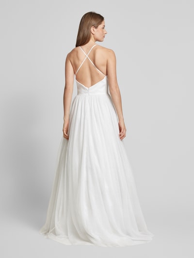 Luxuar Abendkleid mit Raffungen Offwhite 5