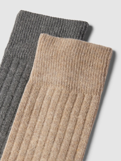 Christian Berg Men Socken mit Label-Detail im 2er-Pack Sand Melange 2