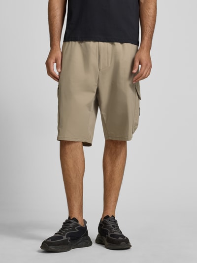 BOSS Green Tapered fit bermuda met cargozakken Kaki - 4