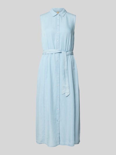 Soyaconcept Hemdblusenkleid mit Bindegürtel Modell 'LIV' Hellblau 2