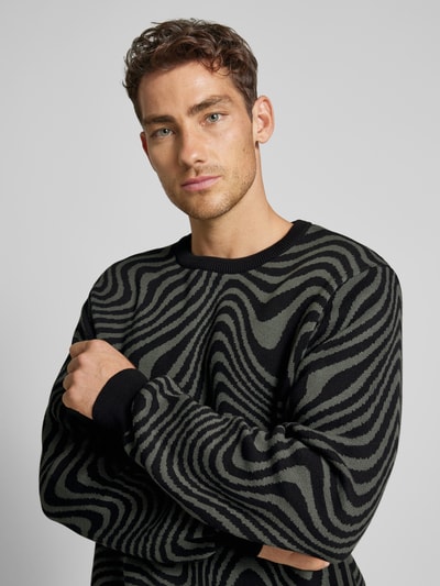 Mazine Gebreide pullover met ronde hals, model 'Tradun Jumper' Zwart - 3