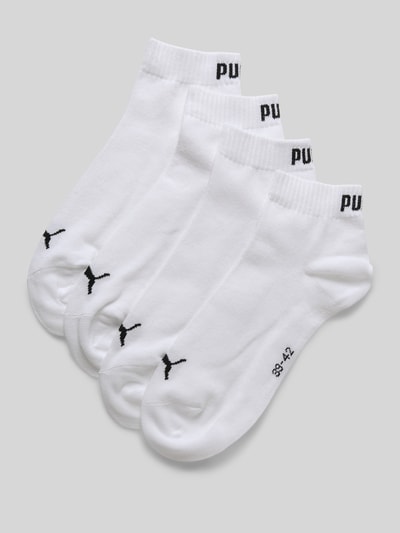 PUMA Sneakersokken met logo in een set van 4 Wit - 1