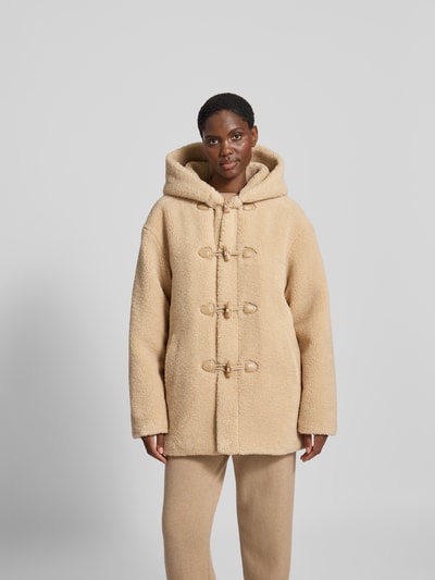 Juvia Mantel aus Teddyfell mit Kapuze Sand 4
