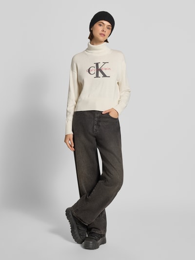 Calvin Klein Jeans Regular Fit Pullover aus reiner Baumwolle Weiss 1