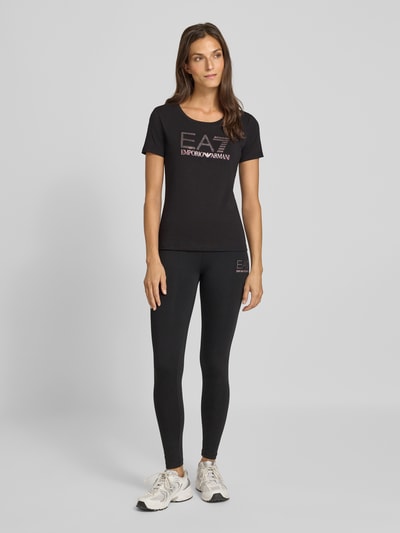 EA7 Emporio Armani T-shirt met labeldetail Zwart - 1