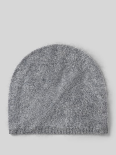 Produktfoto, Beanie aus reinem kasjmier van Christian Berg Woman in lichtgrijs met tricotlook, geribd boord, siernaad