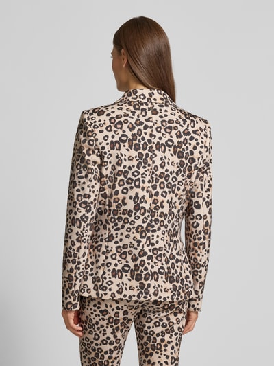 Marc Cain Regular Fit Anzugblazer mit Allover-Animal-Print Camel 5