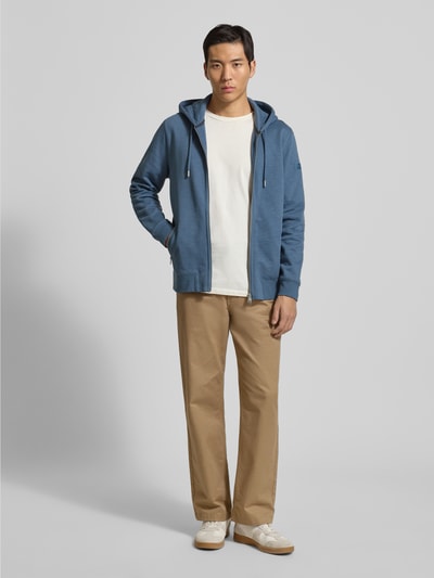 Marc O'Polo Regular Fit Sweatjacke aus reiner Baumwolle Petrol 1