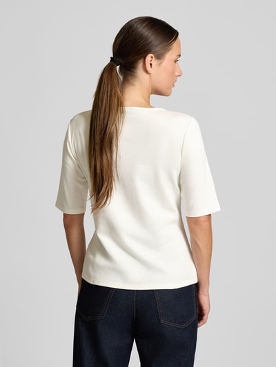 s.Oliver BLACK LABEL Regular fit T-shirt van puur katoen  Offwhite - 5