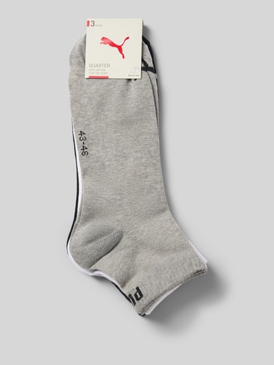 Produktfoto, Socken aus Baumwoll-Mix im 3er-Pack Modell 'QUARTER' von PUMA in Grau mit schwarzem und weißem Detail, Herren Socken von PUMA