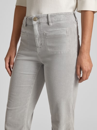 OPUS PANTS Flared Fit Cordhose mit Pattentaschen Modell 'Melly' Hellgrau 3