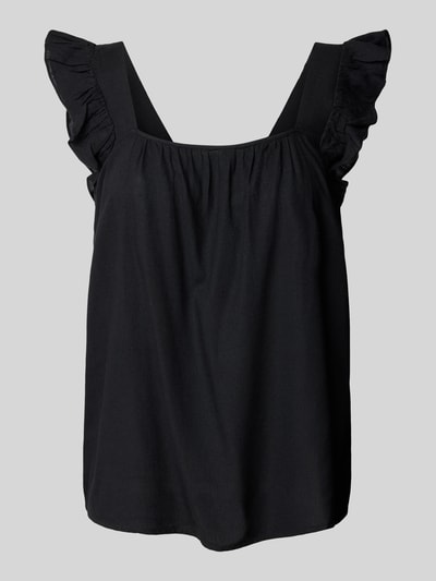 Pieces Relaxed Fit Top aus Viskose-Leinen-Mix Modell 'PIA' Black 2