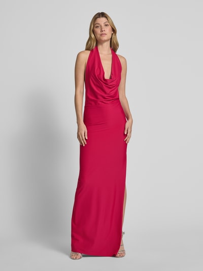 Laona Neckholder-Abendkleid mit Wasserfall-Ausschnitt Pink 4