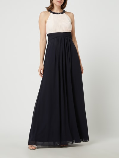 Jake*s Cocktail Abendkleid mit Raffungen Marine Melange 1