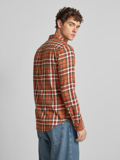 Superdry Slim fit vrijetijdsoverhemd met labelpatch, model 'Lumberjack' Oranje - 5