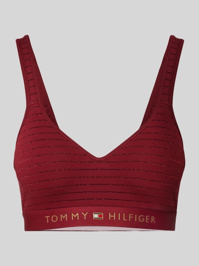 TOMMY HILFIGER Bralette mit Logo-Stitching Dunkelrot 1