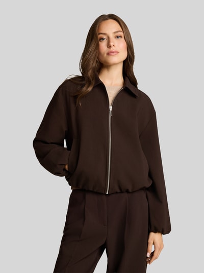 Tom Tailor Regular Fit Blouson mit Viskose-Anteil Dunkelbraun 4