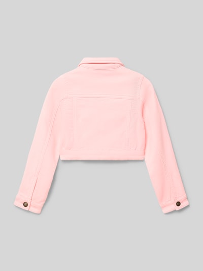 Produktfoto, Jacke mit Umlegekragen und Brusttaschen von DANAMADE, różowy bawełniany mix z dodatkiem stretchu, krój regular fit, guziki, kieszenie na piersi, długość tyłu w rozmiarze 116: 29 cm, szerokość w rozmiarze 116: 25 cm, długość rękawa w rozmiarze 116: 43 cm