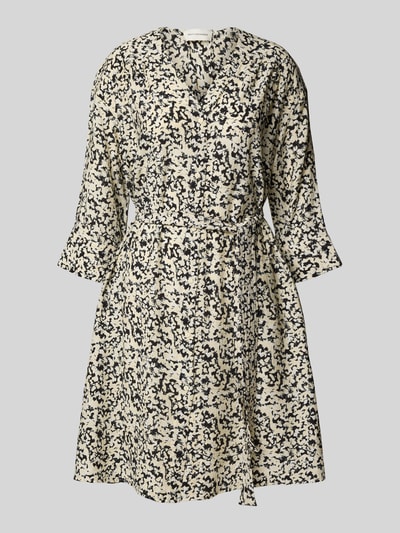 MSCH Copenhagen Knielanges Kleid mit V-Ausschnitt Modell 'Jusia' Offwhite 2