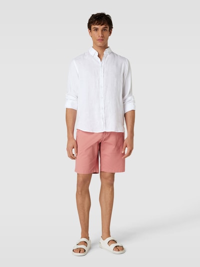 Casual Friday Leinenhemd mit Button-Down-Kragen Weiss 1