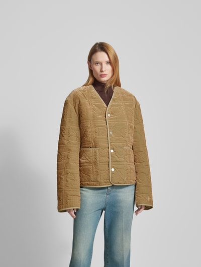 Nanushka Strickjacke mit Knopfleiste Khaki 4